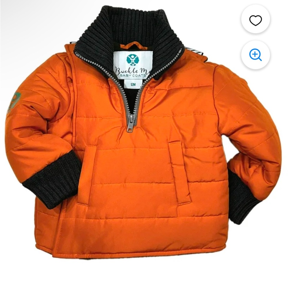 Buckle Orange and Black Quilted Pullover